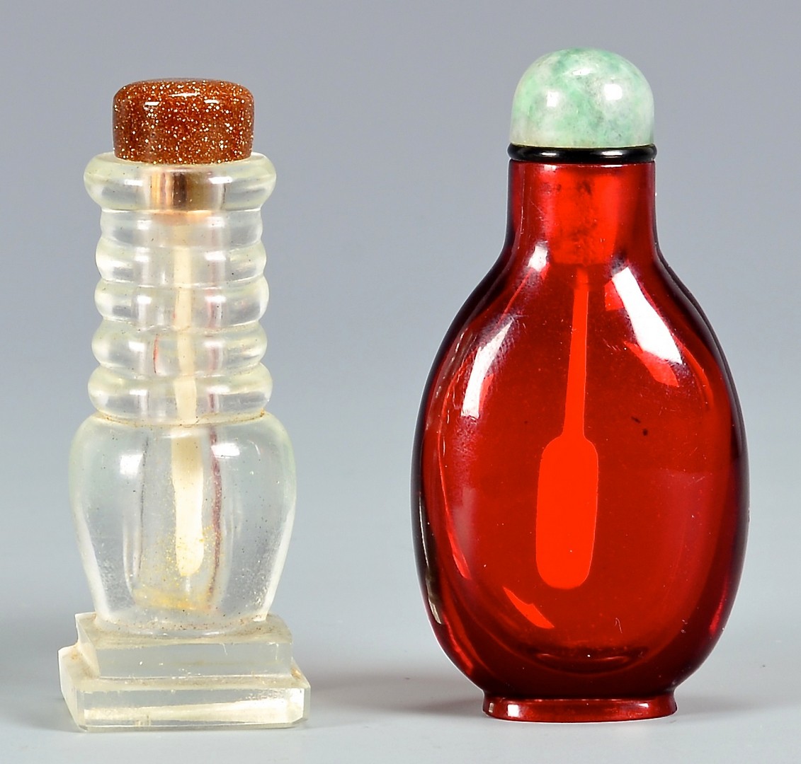 Lot 399: 6 Chinese Glass & Stone Snuff Bottles