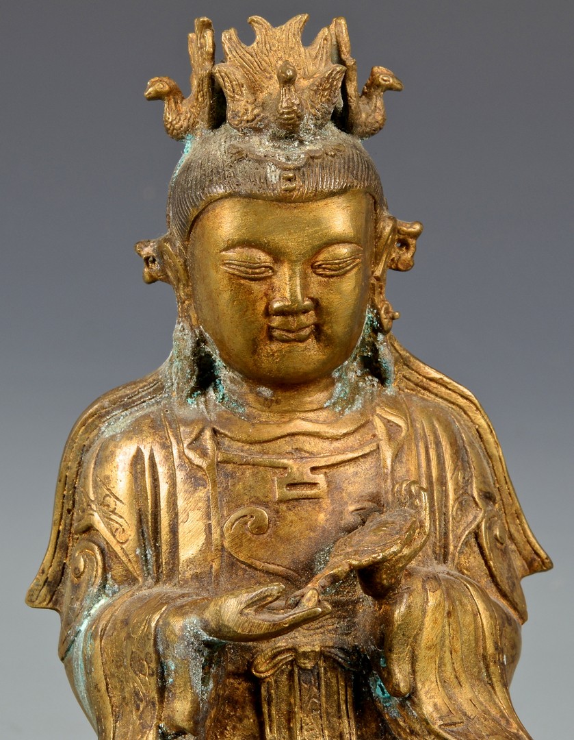 Lot 402: Chinese Gilt Bronze Buddha