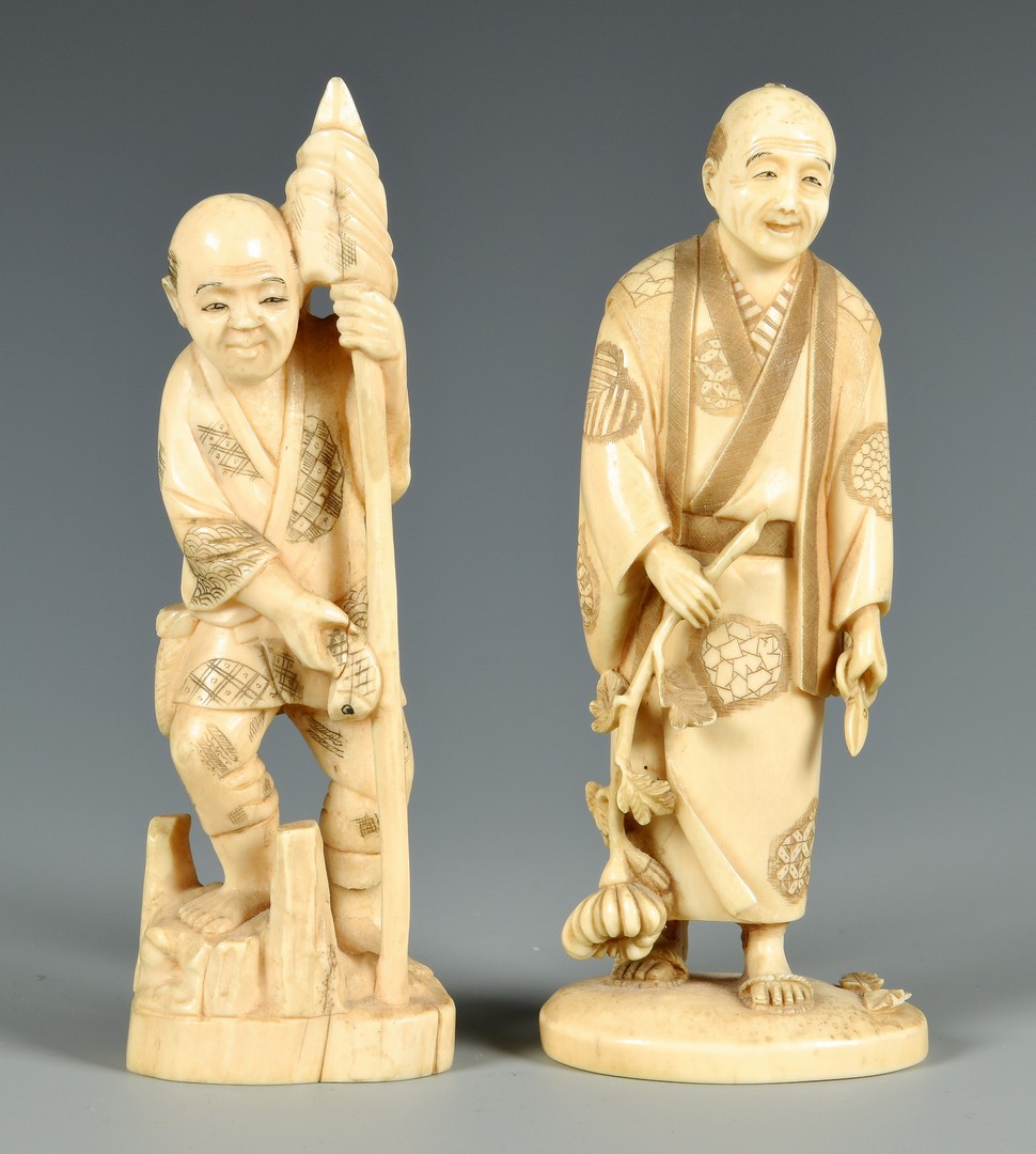Lot 406: 5 Ivory Okimono and Netsuke Figures