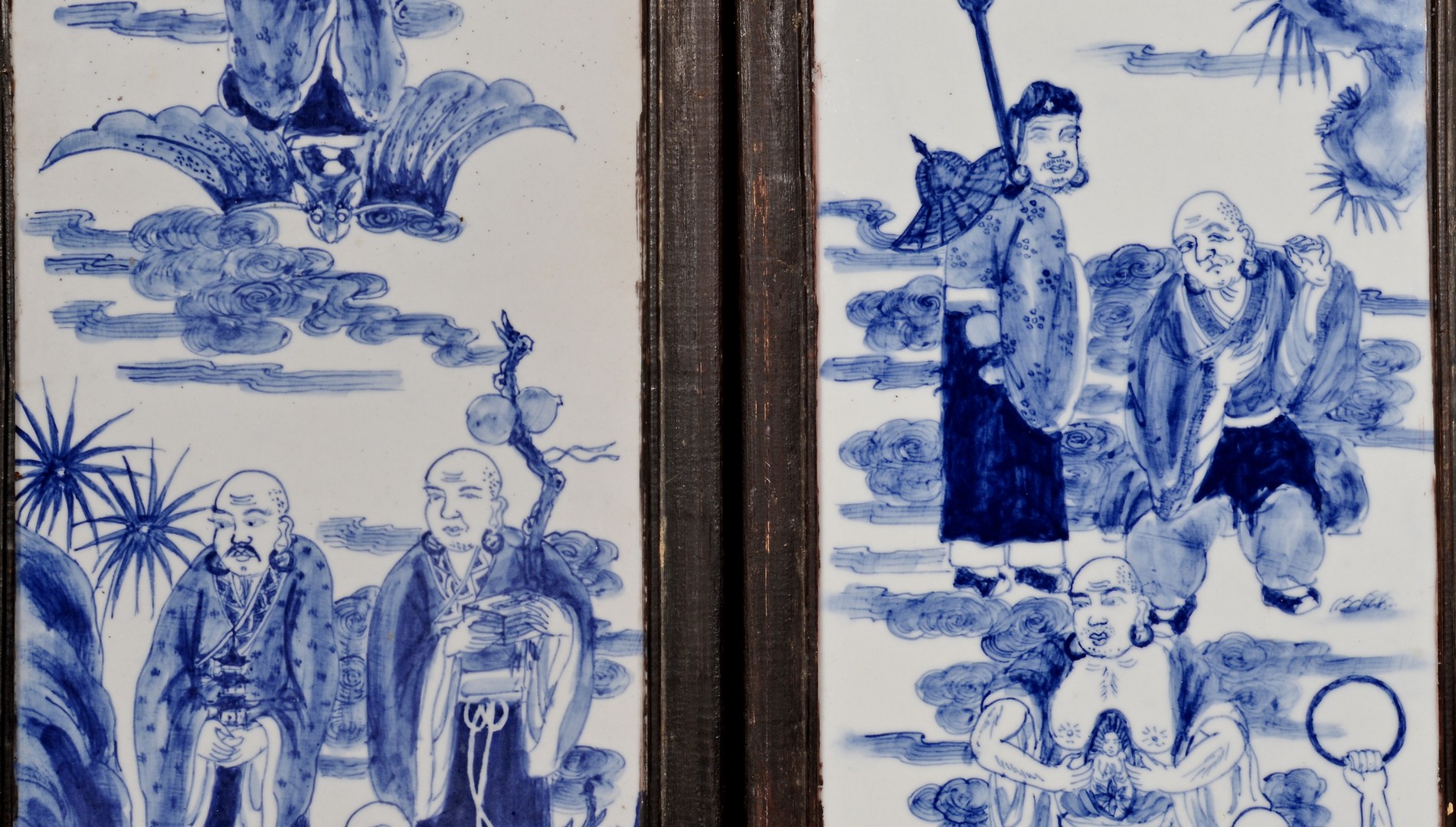 Lot 417: Pair Chinese Blue and White Porcelain Plaques