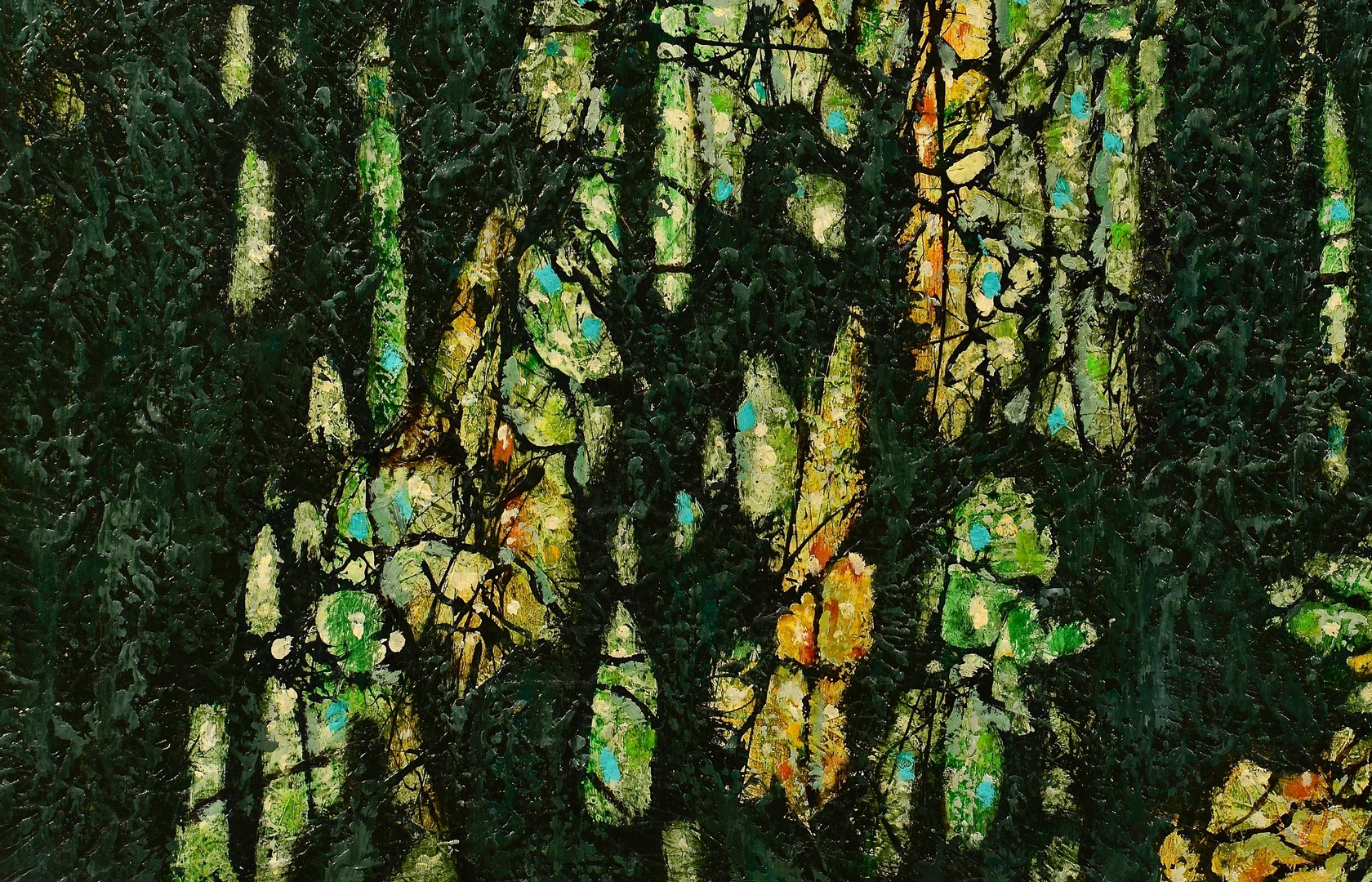 Lot 424: Harold Wahl Large Abstract, Rainforest