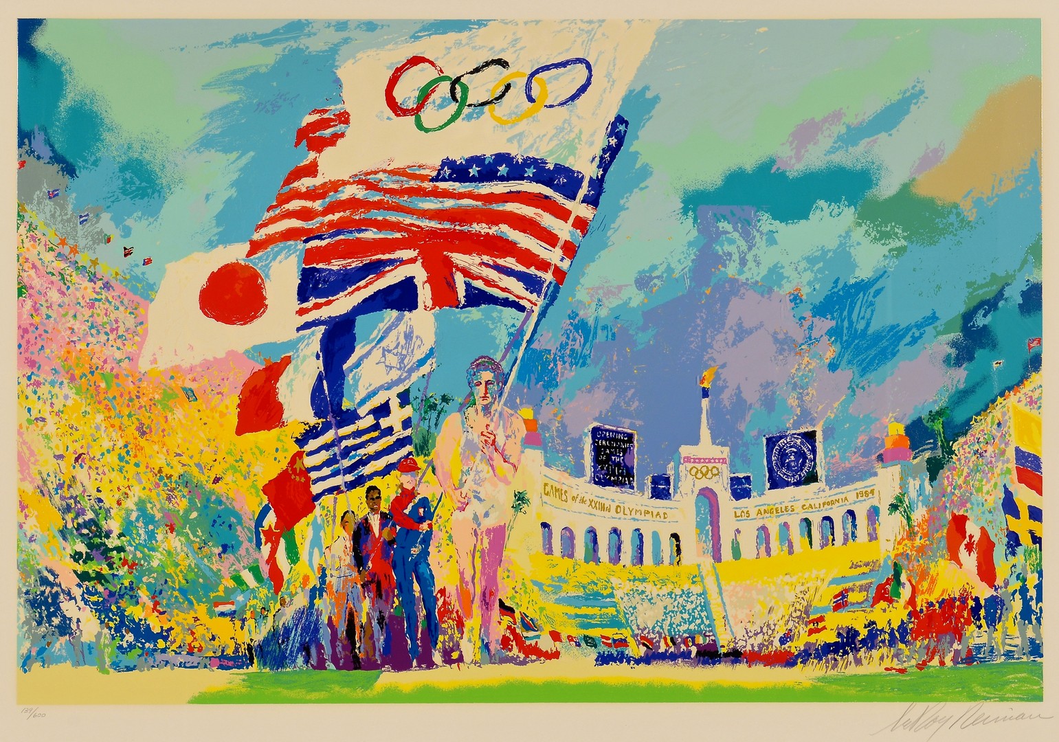 Lot 436: LeRoy Neiman Serigraph, Olympics Opening Ceremony