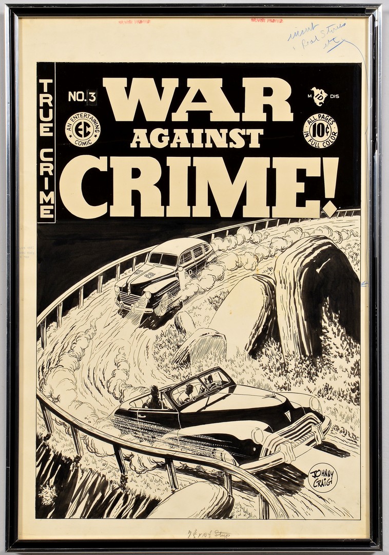 Lot 438: Johnny Craig War Against Crime #3 Cover Art