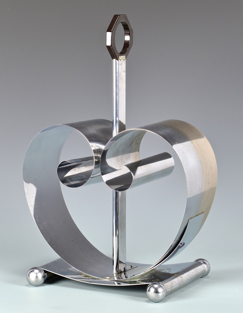Lot 449: Mid-century Chrome Magazine Rack by Fred Farr