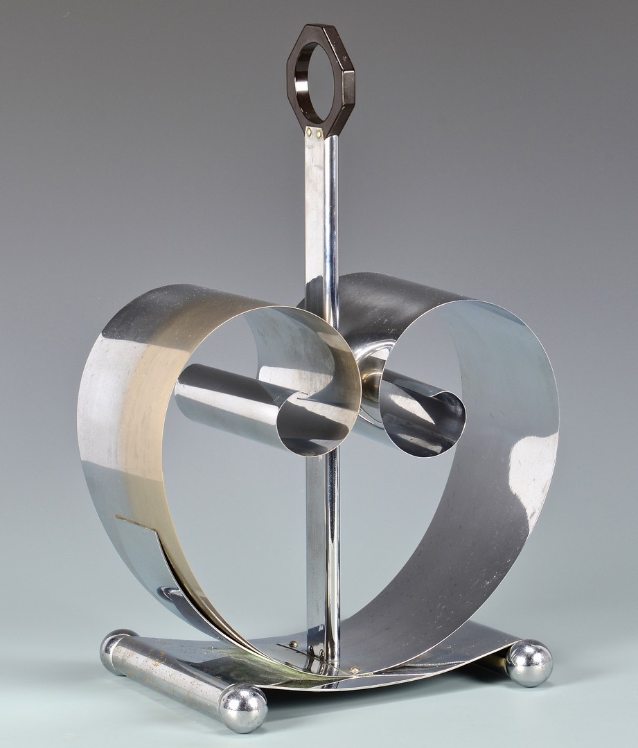 Lot 449: Mid-century Chrome Magazine Rack by Fred Farr