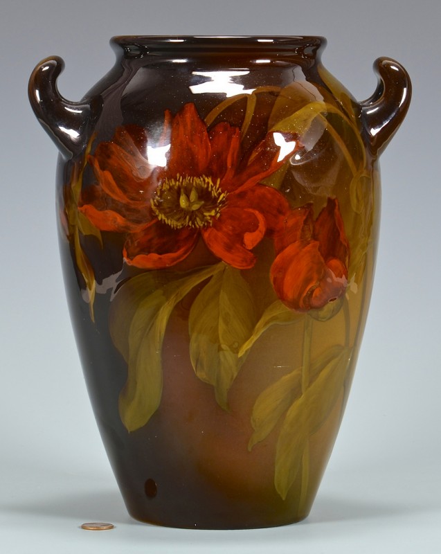 Lot 465: Artist Signed Rookwood Handled Jar, Sprague