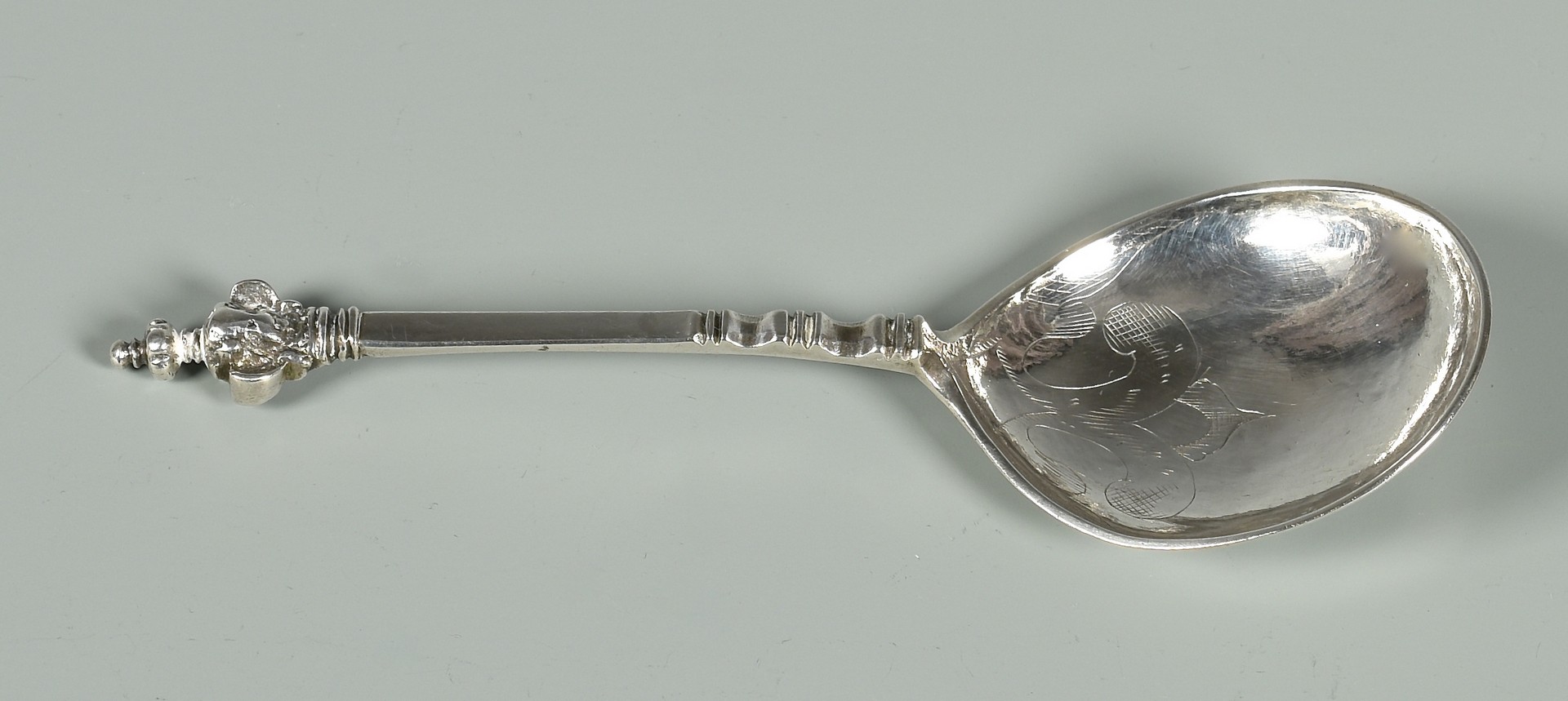 Lot 47: 17th c. Silver Cup, Anointing Spoon