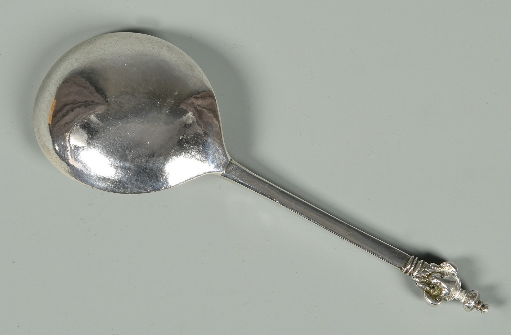 Lot 47: 17th c. Silver Cup, Anointing Spoon