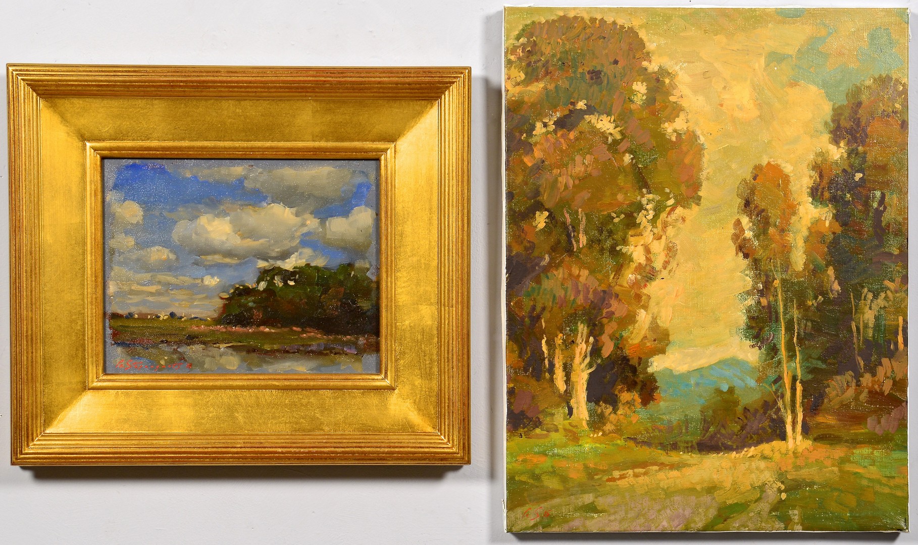 Lot 493: 2 G. Stepanyants oil on canvas landscapes