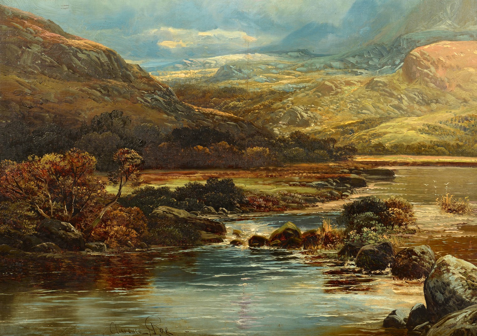 Lot 505: Clarence Roe Oil on Canvas Landscape