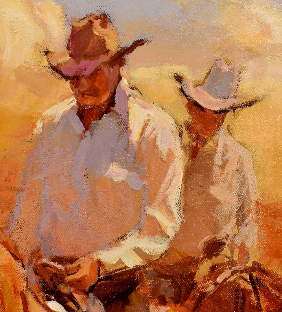 Lot 512: Suzanne Baker O/C, Cowboys in Desert