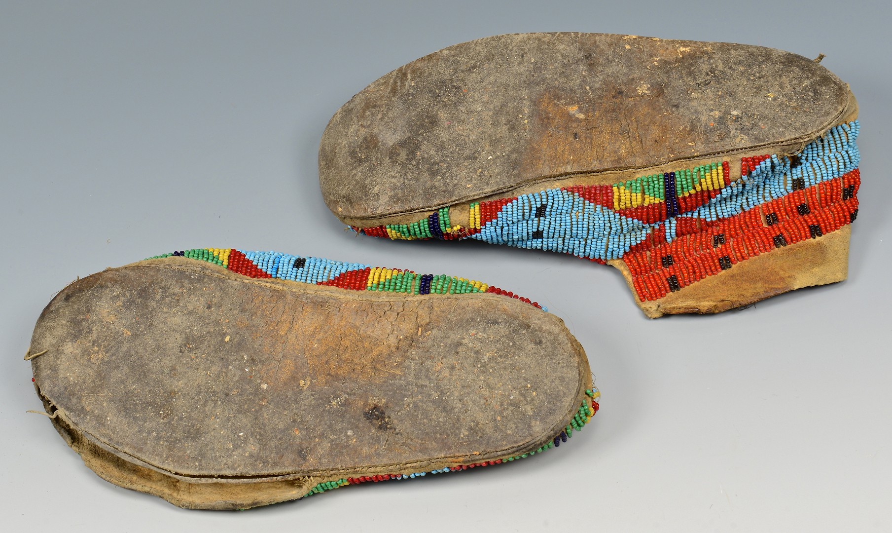 Lot 529: 3 Pairs Native American Beaded Moccasins