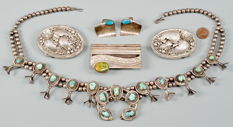 Lot 538: 5 Native American Sterling Items
