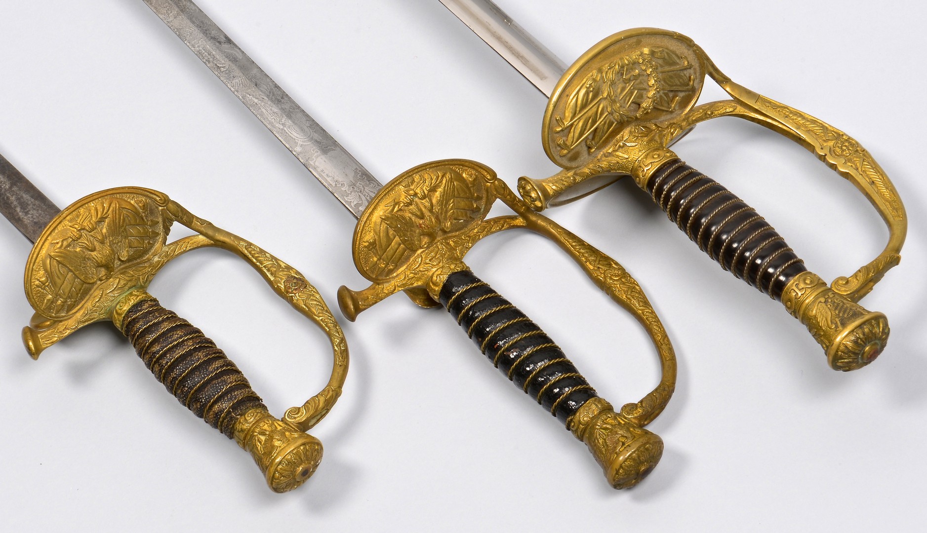 Lot 542: Three (3) Swords, 1 French and 2 American, 19th/ea