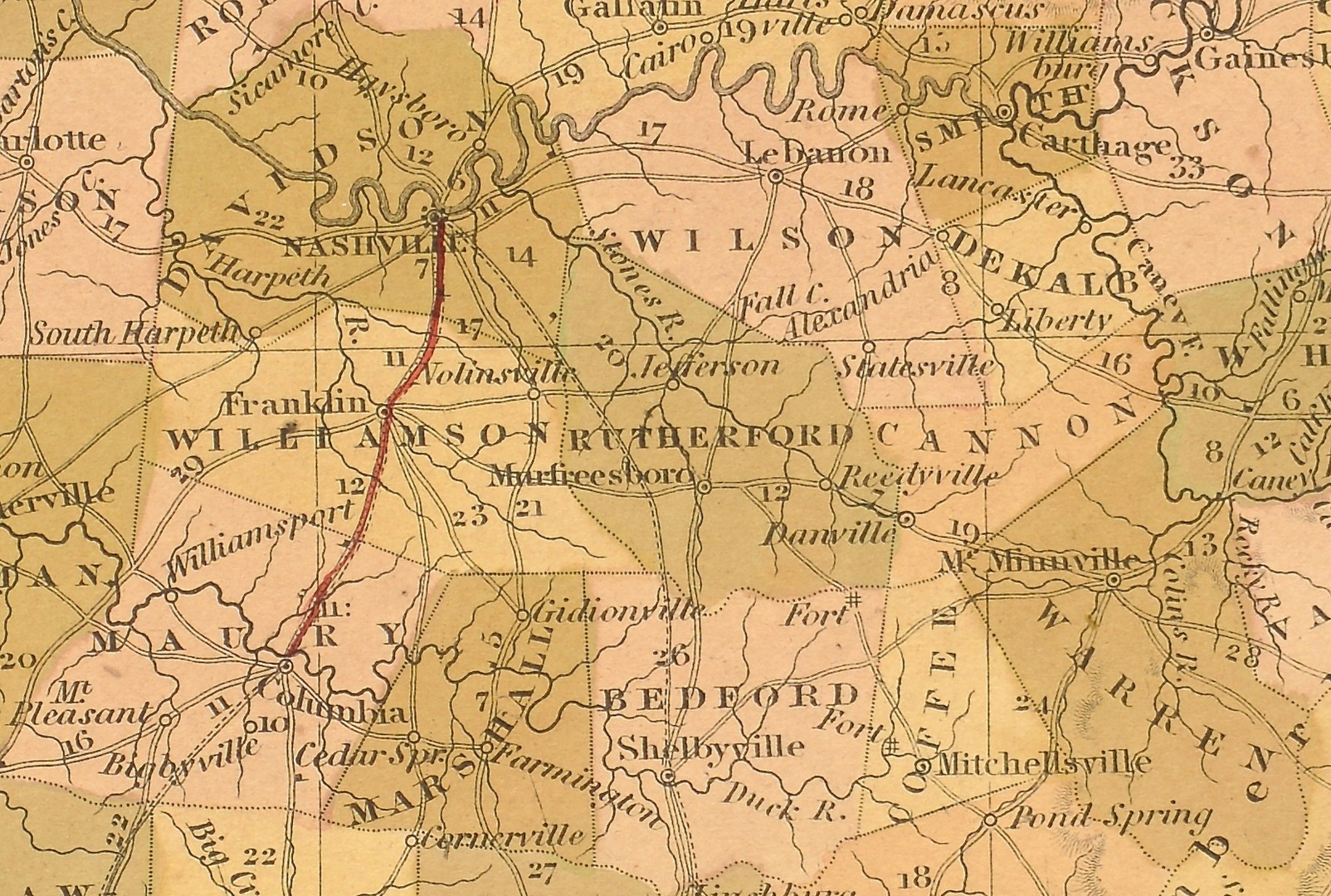 Lot 548: Nashville Battlefields and TN Map
