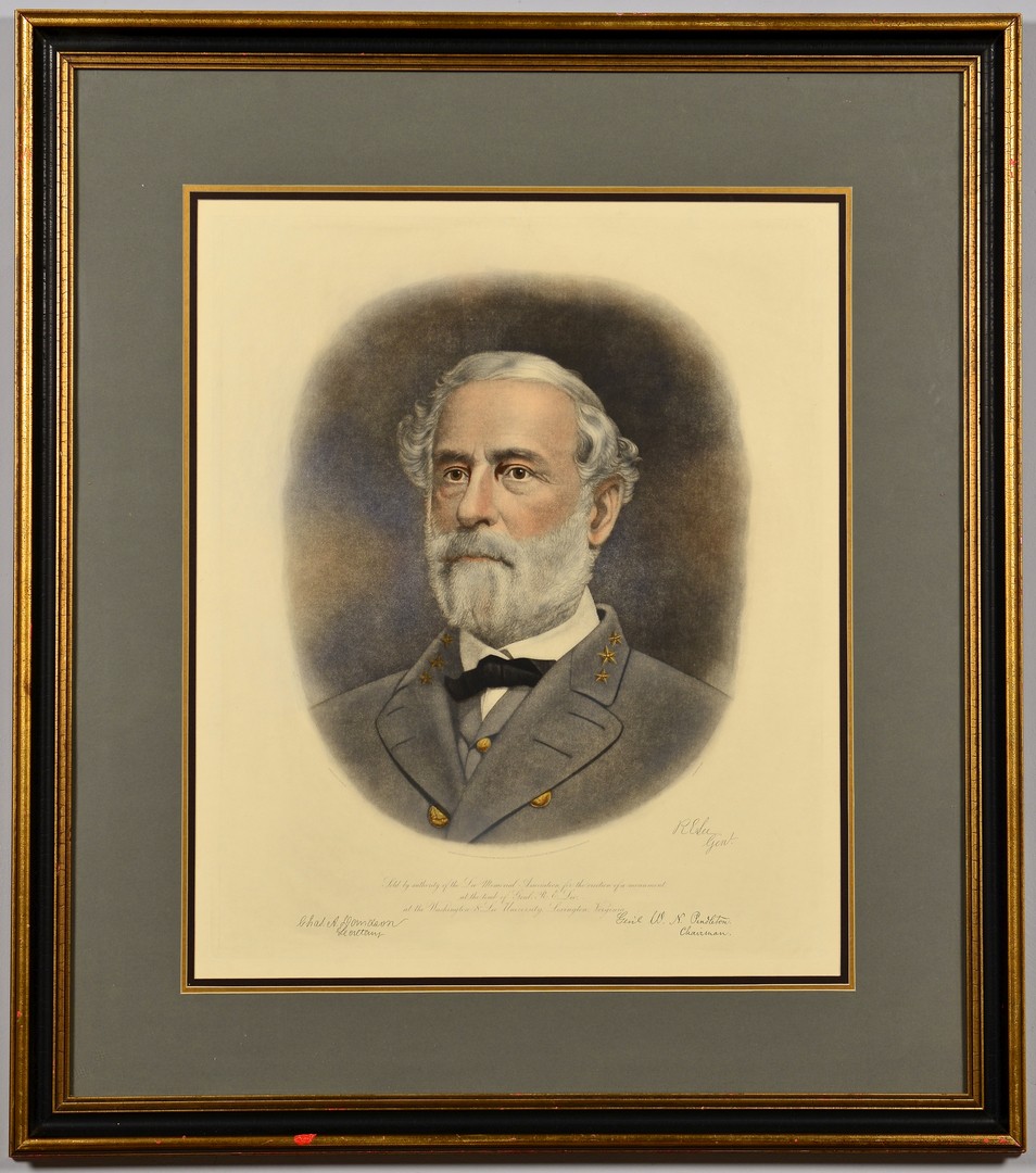 Lot 551: Robert E. Lee Memorial Engraved Portrait, 1870
