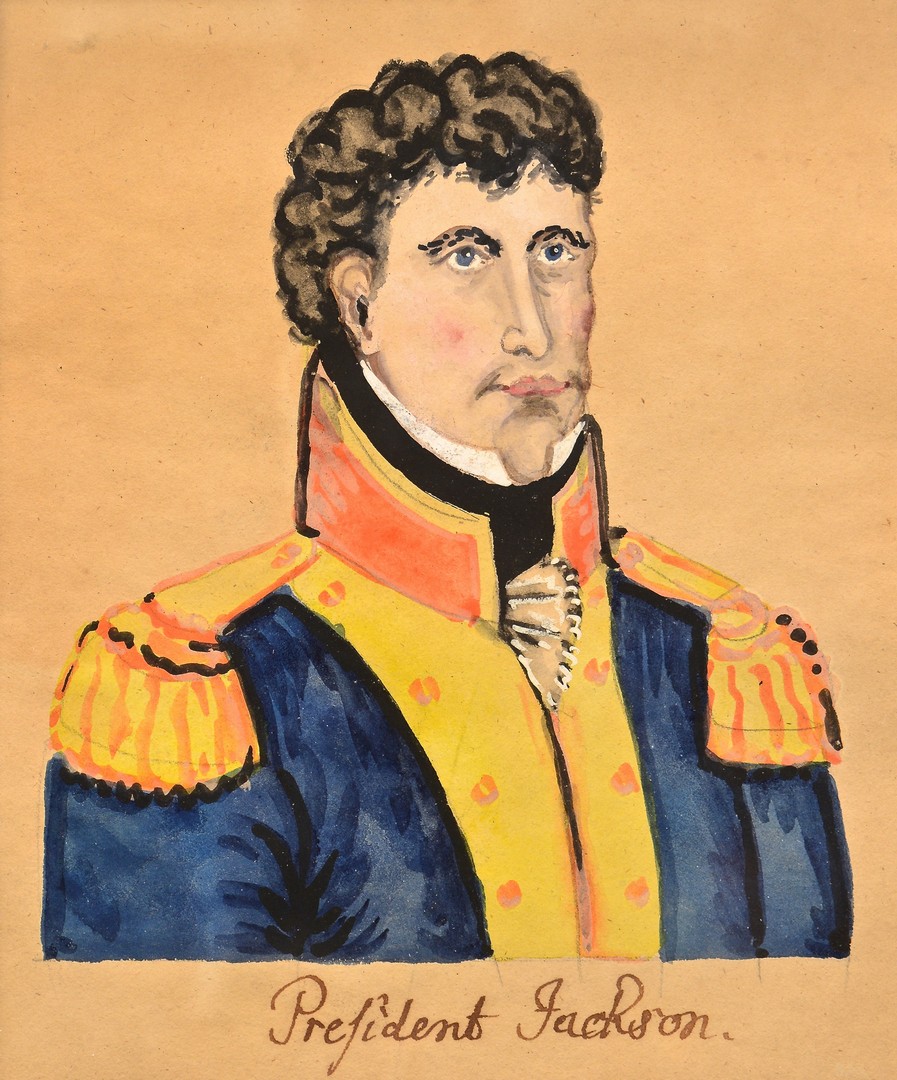 Lot 568: Folk Art Portrait of President Andrew Jackson