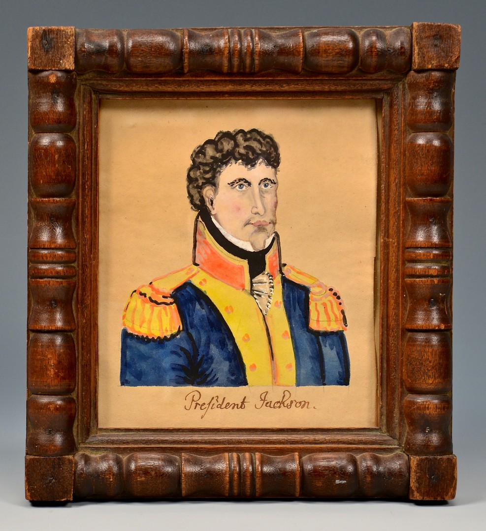 Lot 568: Folk Art Portrait of President Andrew Jackson