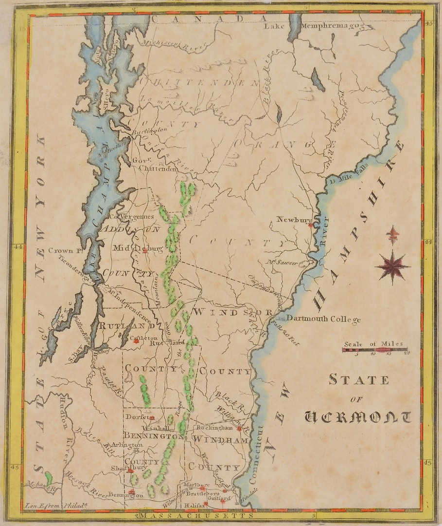 Lot 577: 3 Hand-Colored Engraved New England Maps