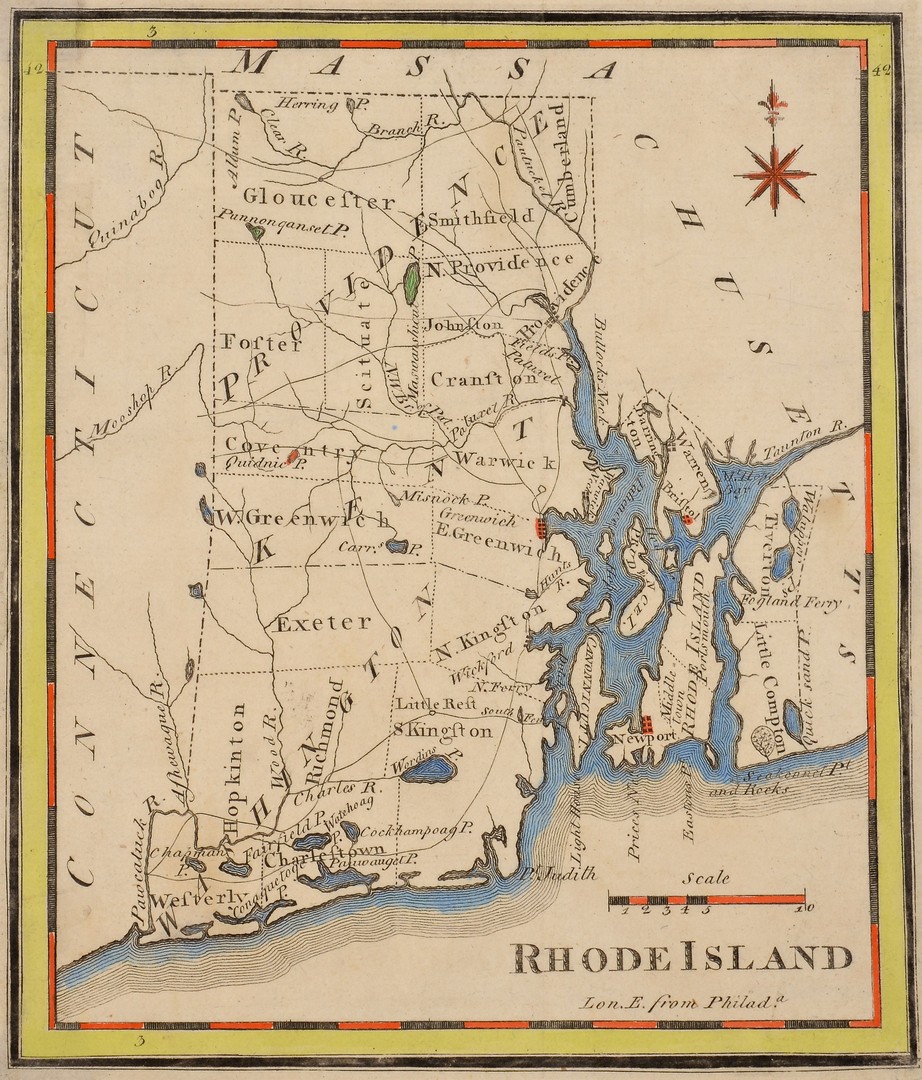 Lot 577: 3 Hand-Colored Engraved New England Maps