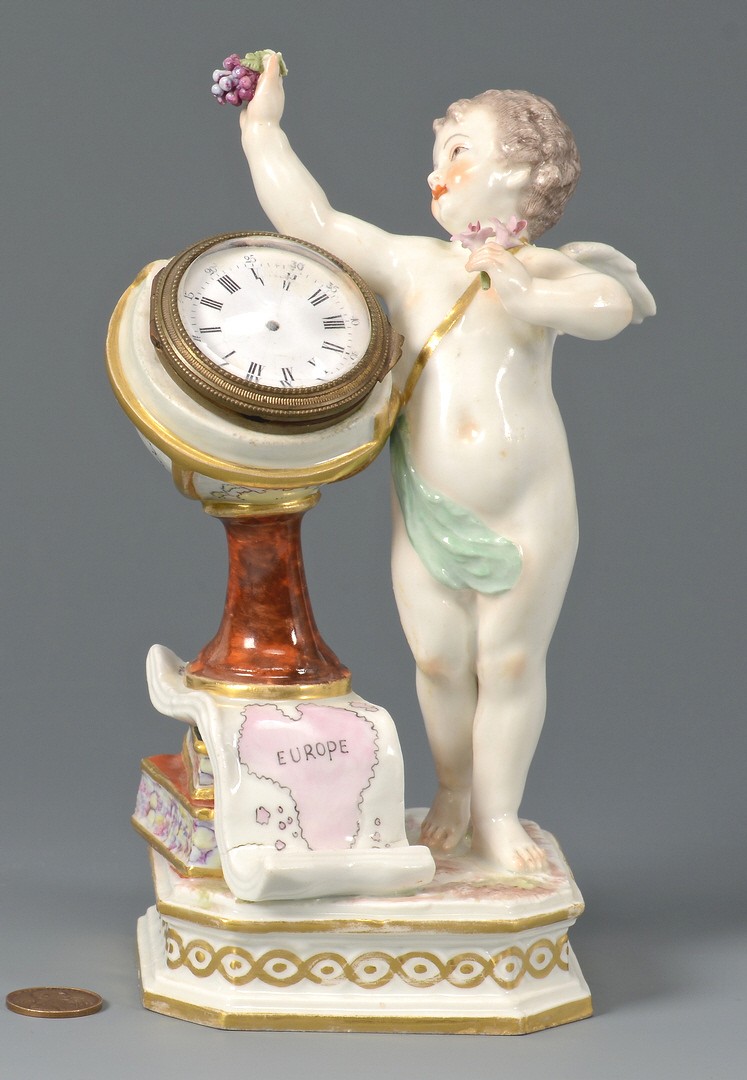 Lot 587: KPM Porcelain Figural Clock