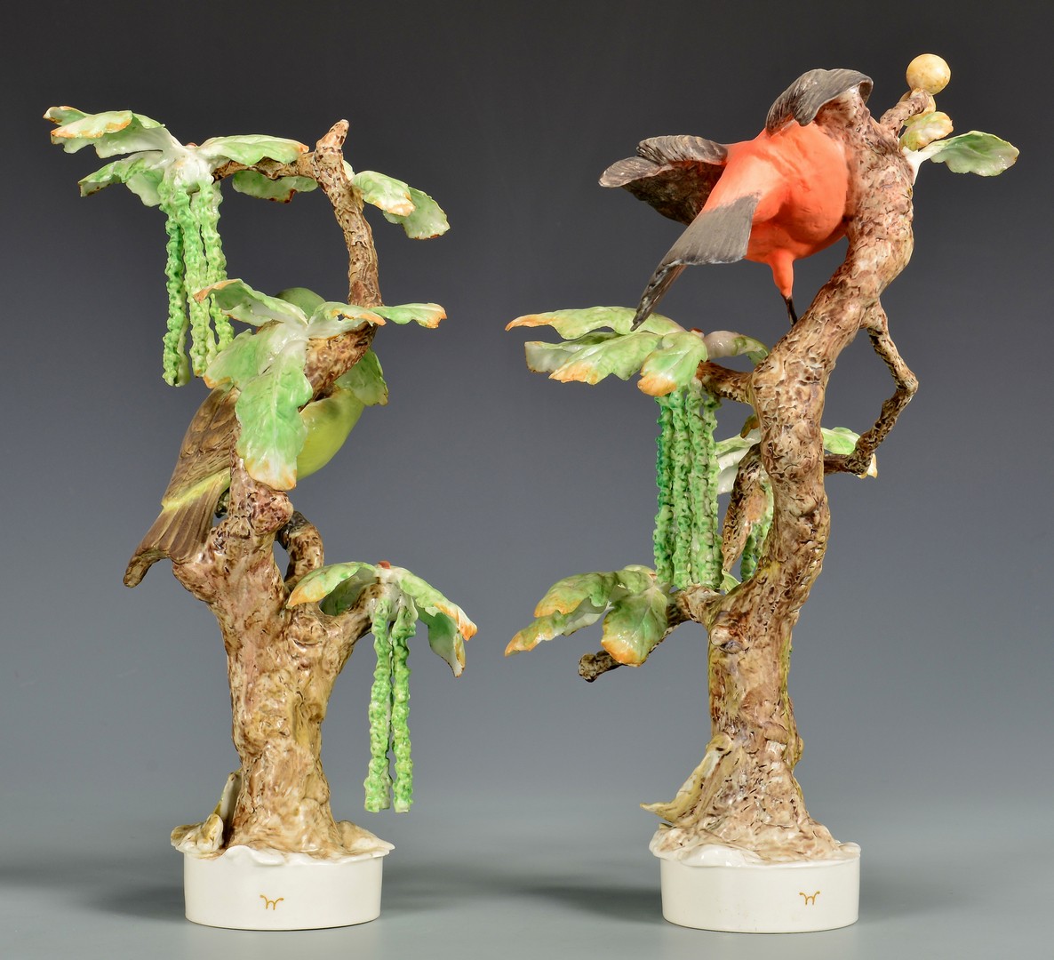 Lot 591: Pair Dorothy Doughty Scarlet Tanagers