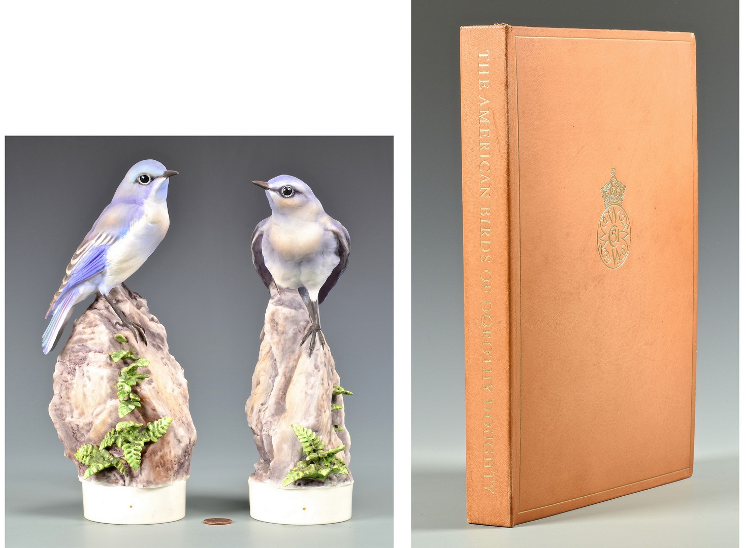 Lot 595: Pair Dorothy Doughty Mountain Bluebirds and Dought