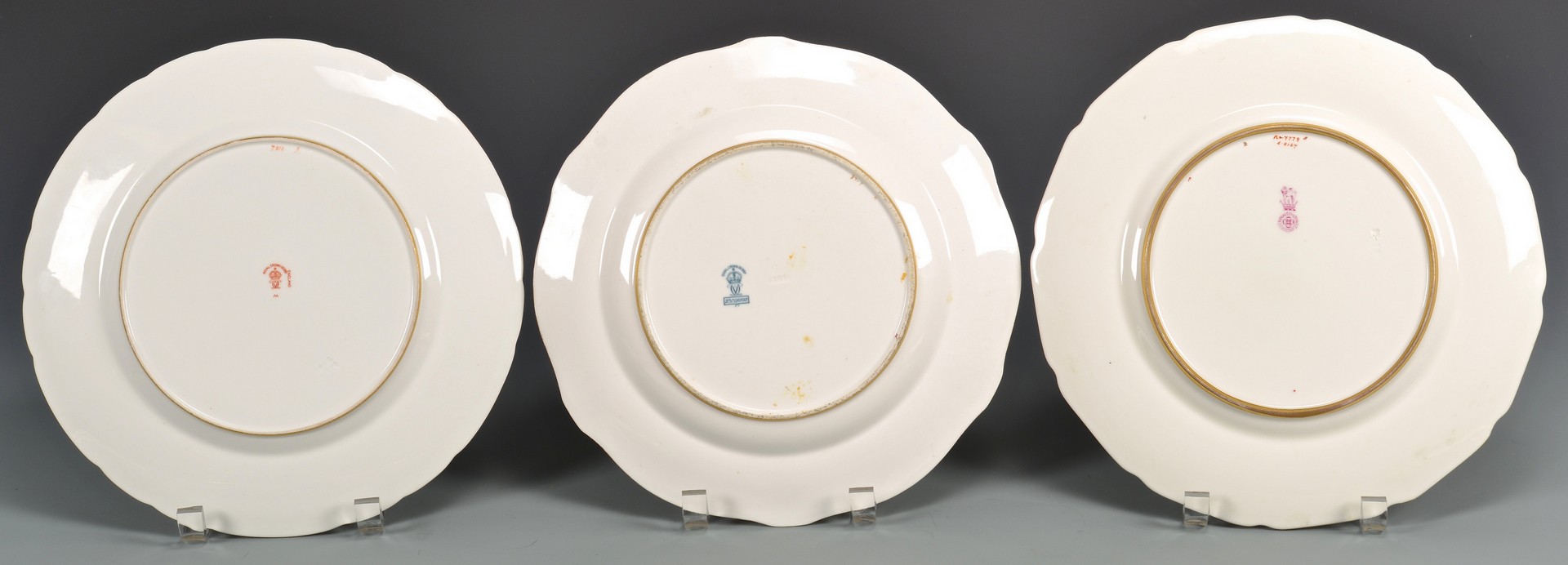 Lot 602: 12 Gilded Porcelain Cabinet Plates