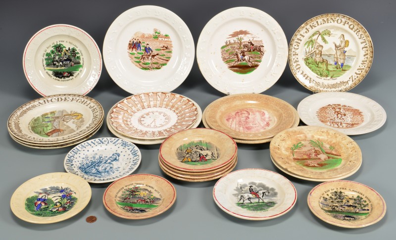 Lot 608: Group of 23 English ABC Pottery Plates