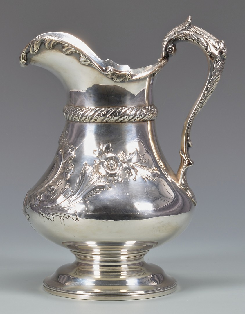 Lot 60: Bailey Sterling Silver Pitcher, c. 1855