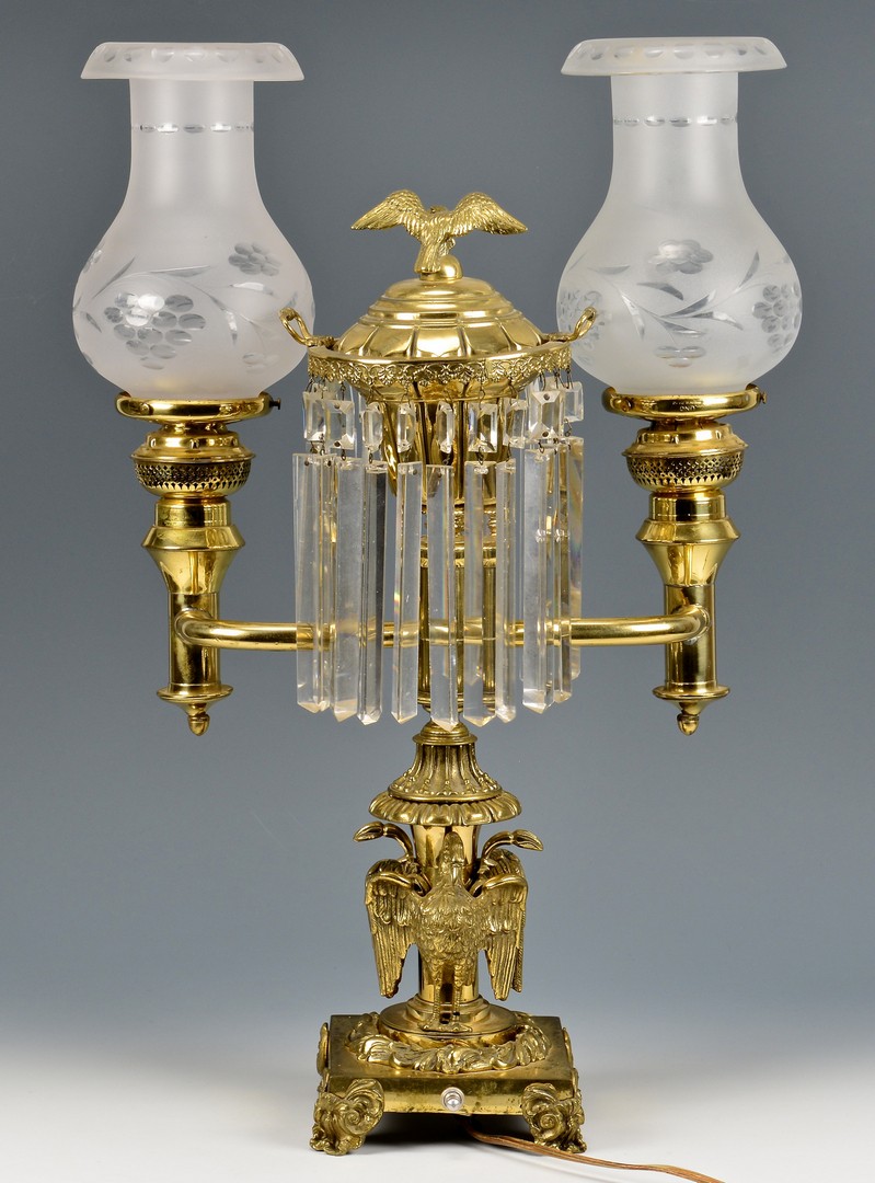 Lot 610: Double Argand Lamp with Pelican or Swan Base