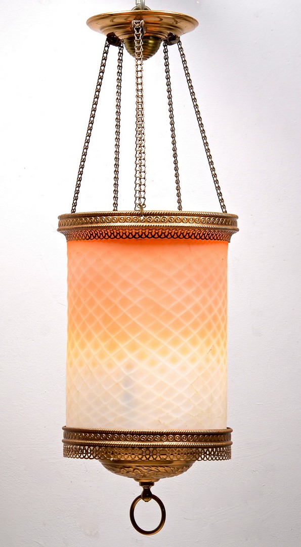 Lot 612: Hanging Peachblow Lantern