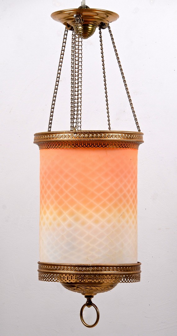 Lot 612: Hanging Peachblow Lantern