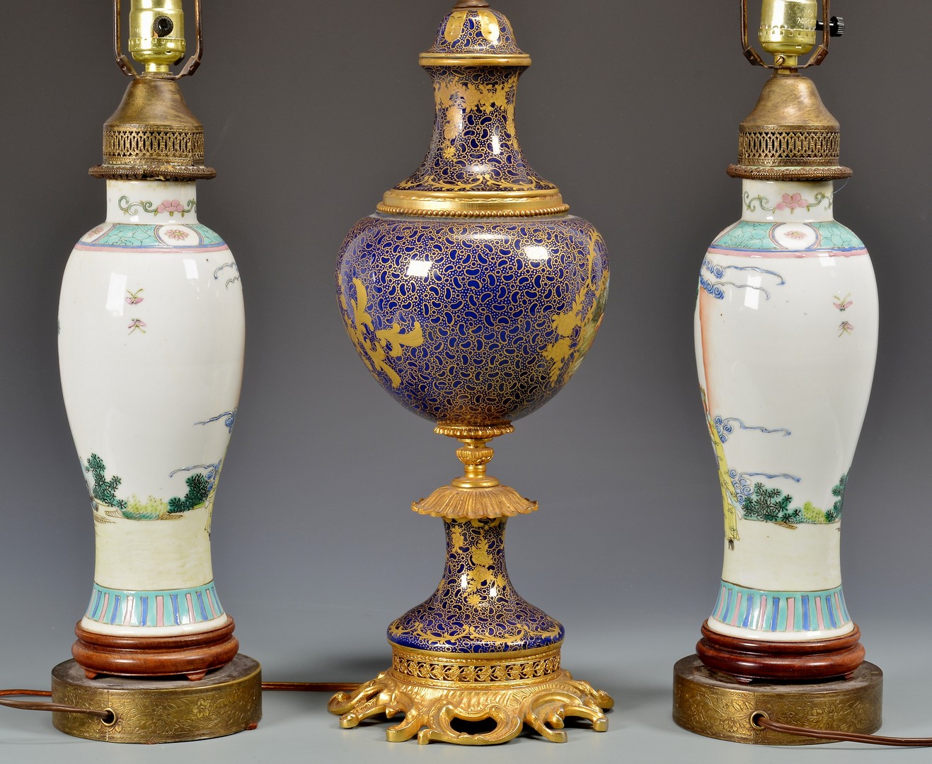 Lot 617: 3 Lamps, Chinese and French
