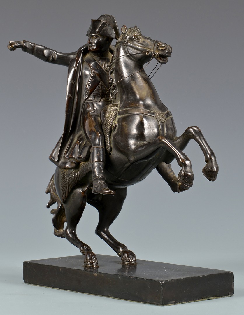 Lot 619: Bronze Napoleon Sculpture on Horseback & Bronze Do