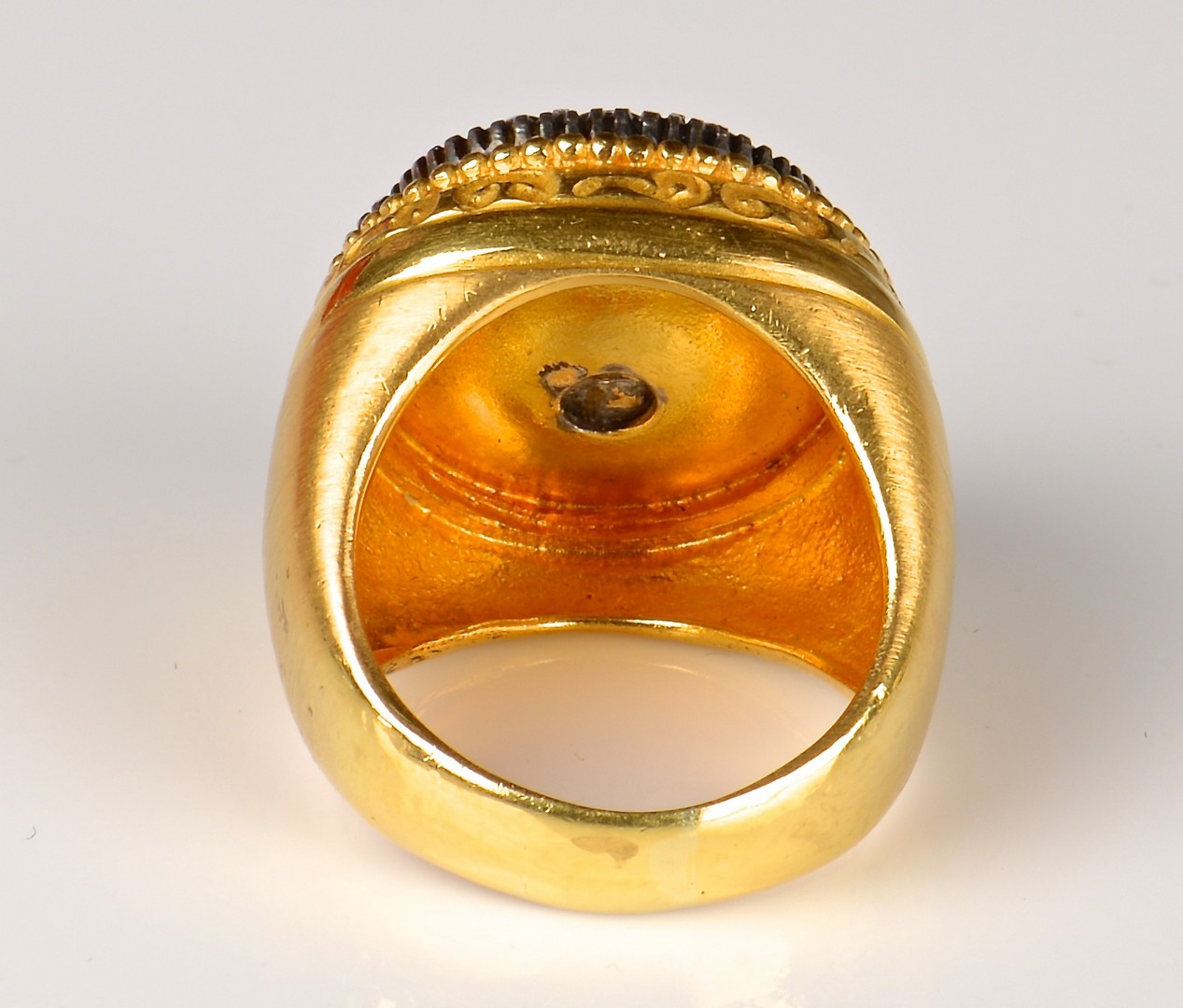 Lot 63: 22K Etruscan style Ring with Rose Cut Diamonds