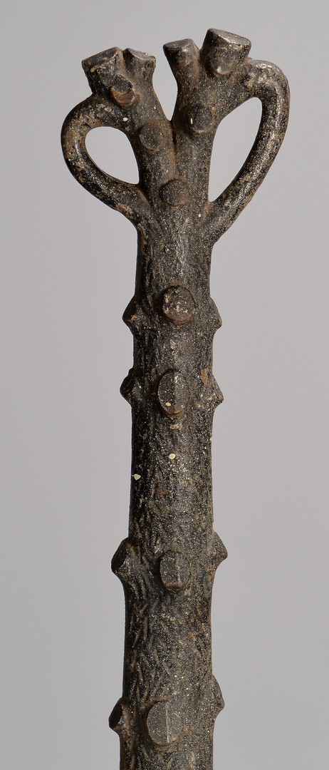 Lot 643: Iron Painted Hitching Post, Tree Trunk