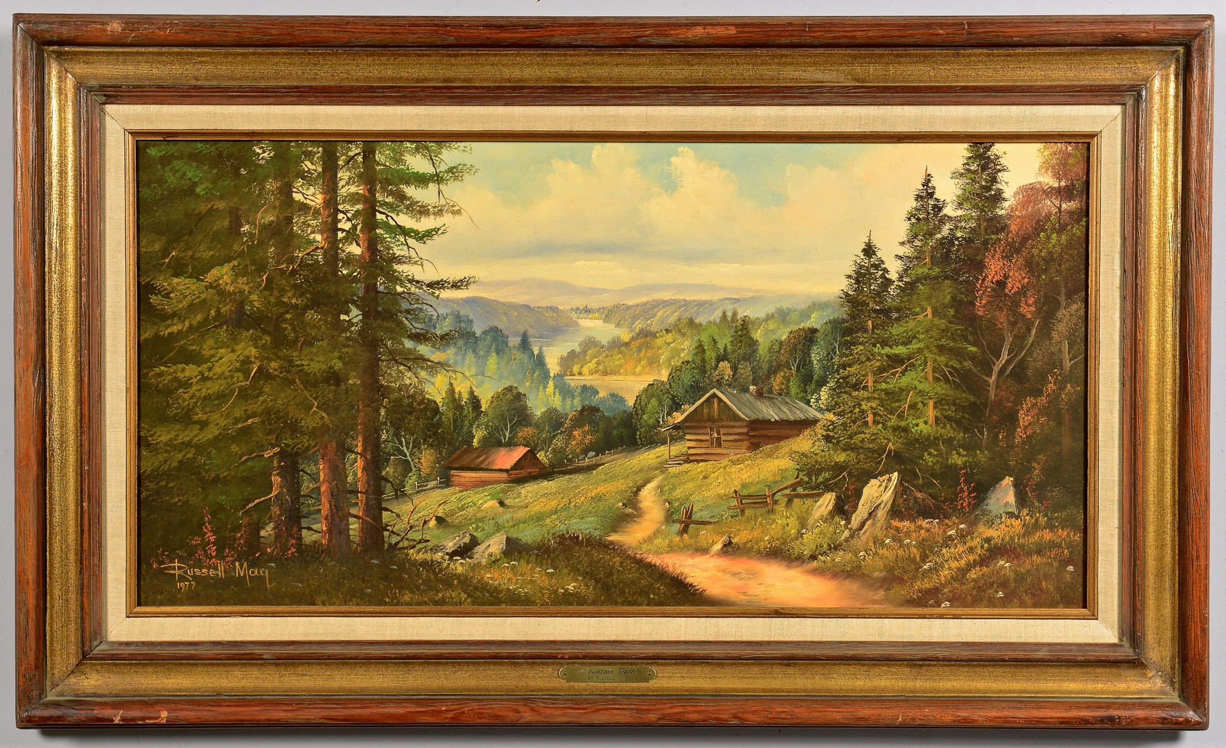 Lot 655: Russell May Oil on Canvas Mountain Scene