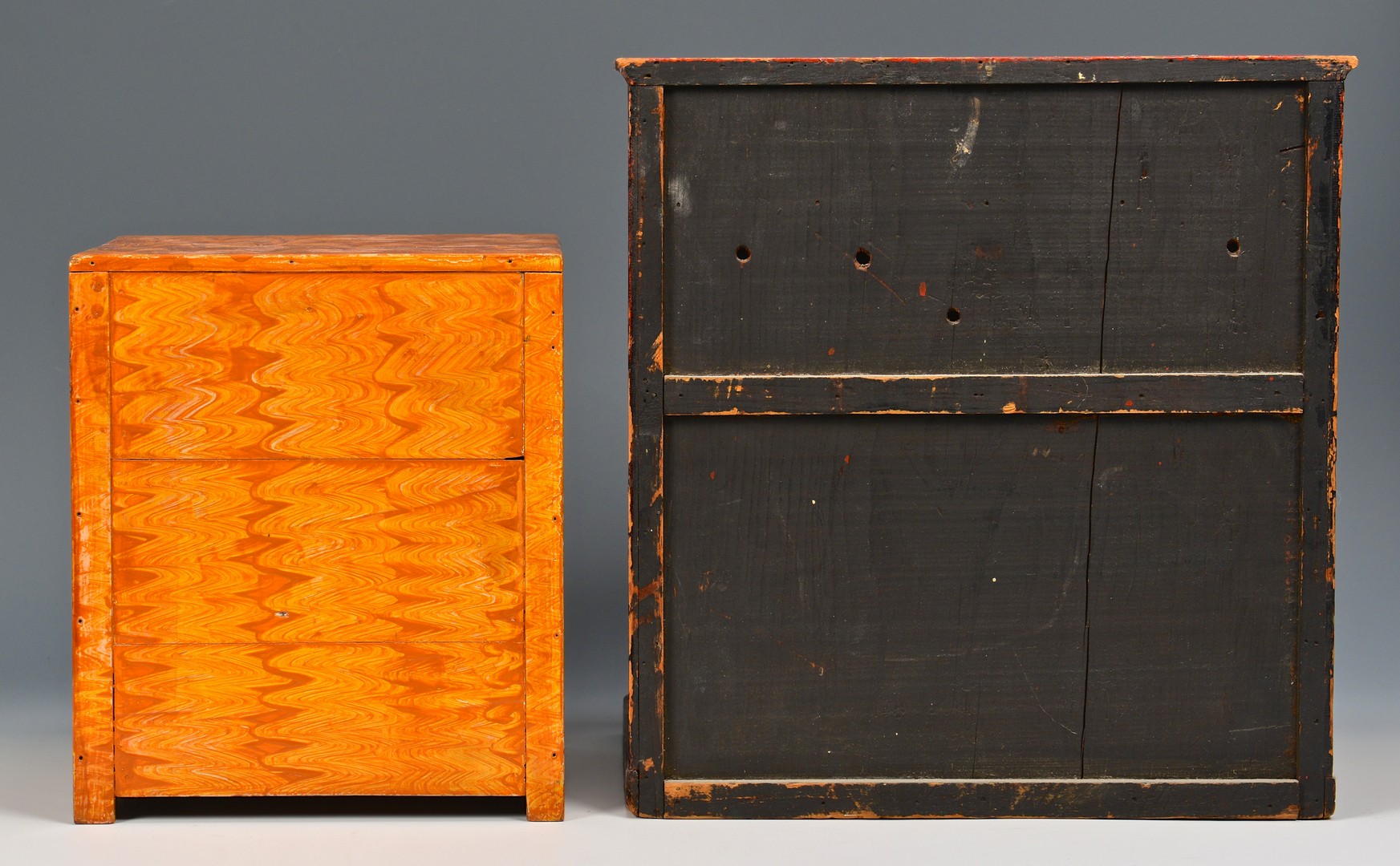 Lot 686: 2 Painted Miniature Spice/Apothecary Cabinets