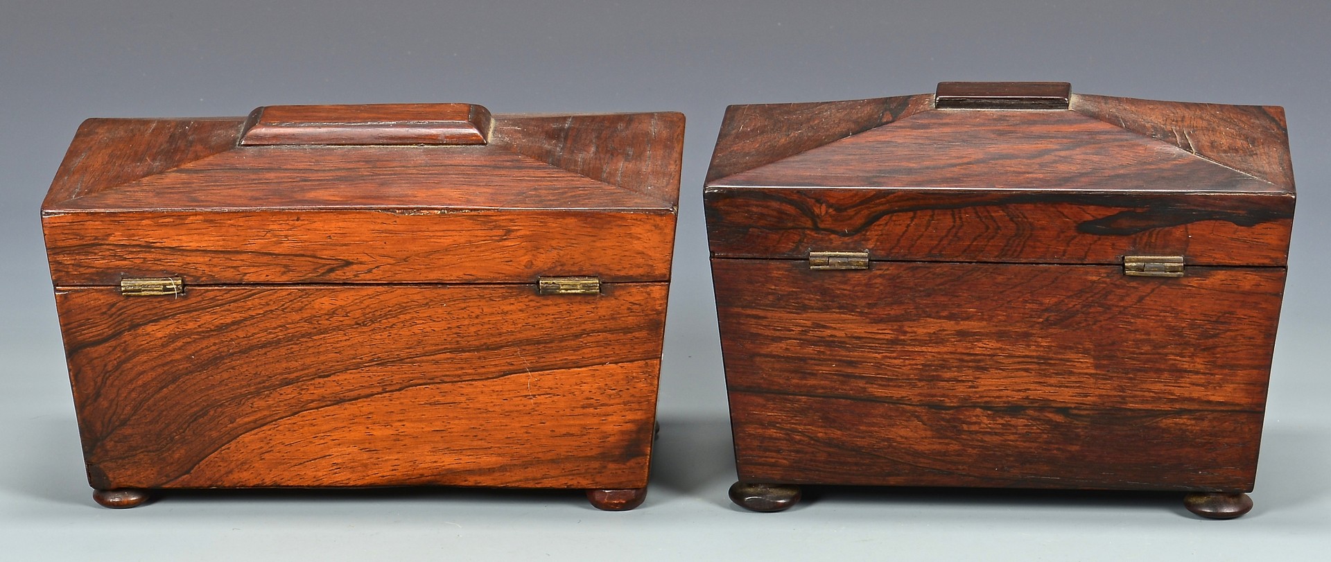 Lot 687: 5 wooden Boxes, incl. 3 Tea Caddies