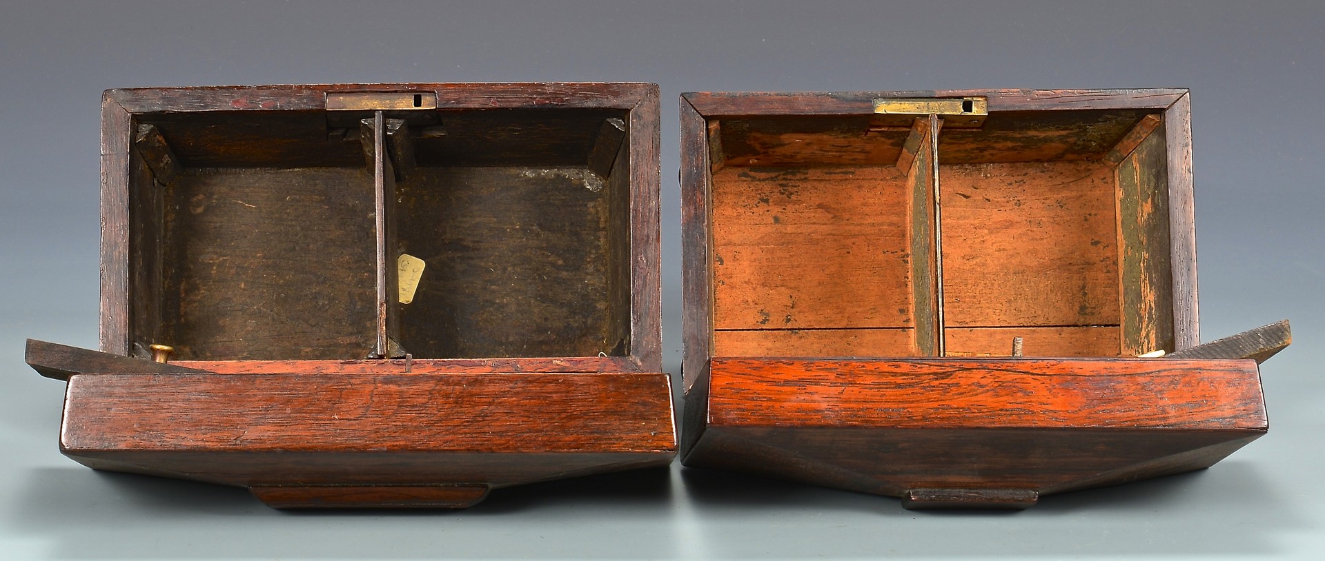 Lot 687: 5 wooden Boxes, incl. 3 Tea Caddies