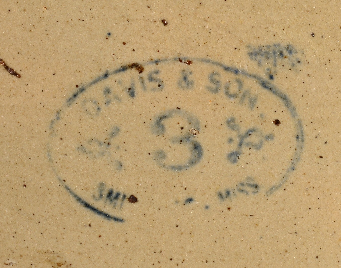 Lot 691: MS Davis & Son Stoneware Churn, Male Profile Decor
