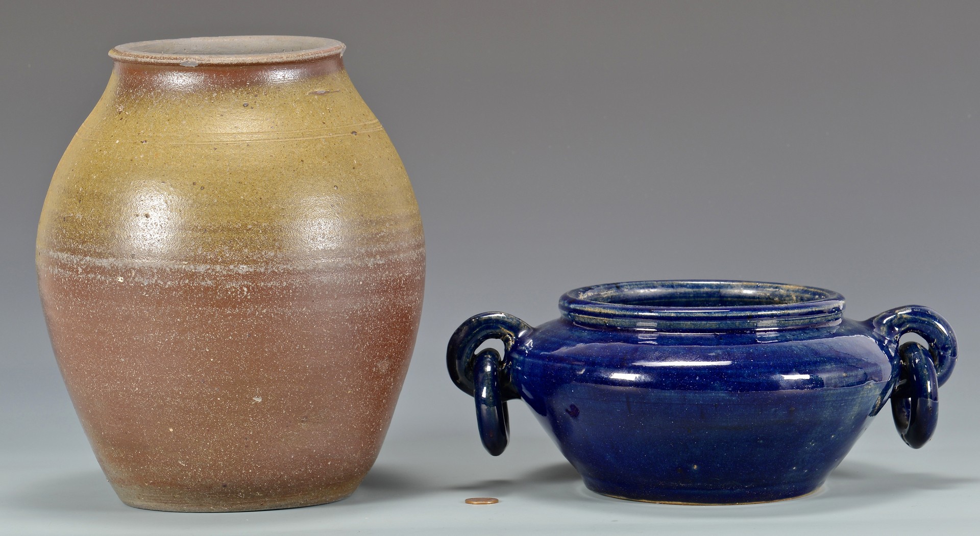 Lot 692: Middle TN Stoneware Jar & NC Auman Bowl