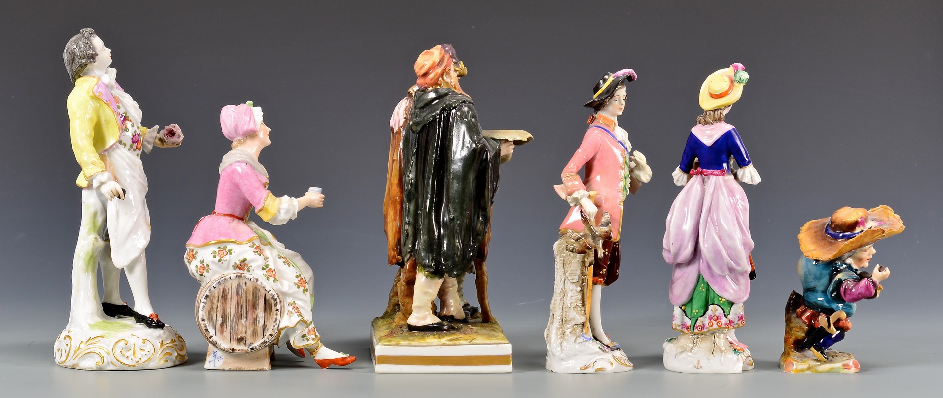Lot 719: Group of Continental Porcelain Figures, 6 total