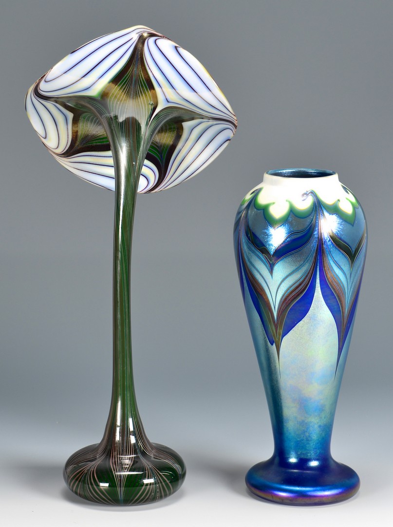 Lot 735: 2 Orient & Flume Art Glass Vases