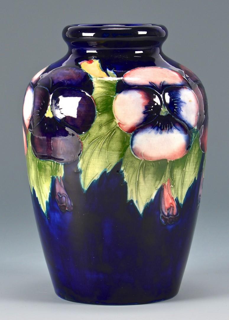 Lot 738: 3 English W. Moorcroft Pottery Vases, Floral Desig