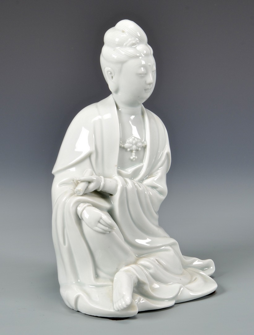Lot 775: Chinese Blanc de Chine porcelain figure