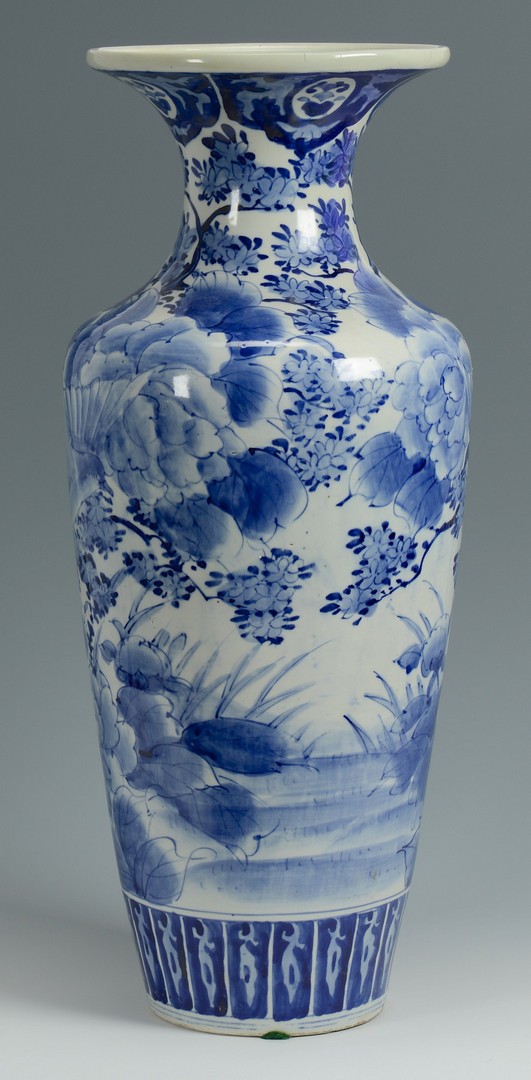 Lot 776 Japanese Arita Blue White Floor Vase Case