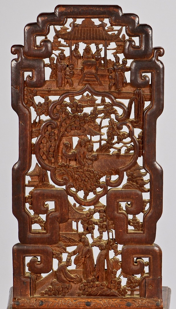 Lot 781: Chinese Carved Hardwood Side Chair