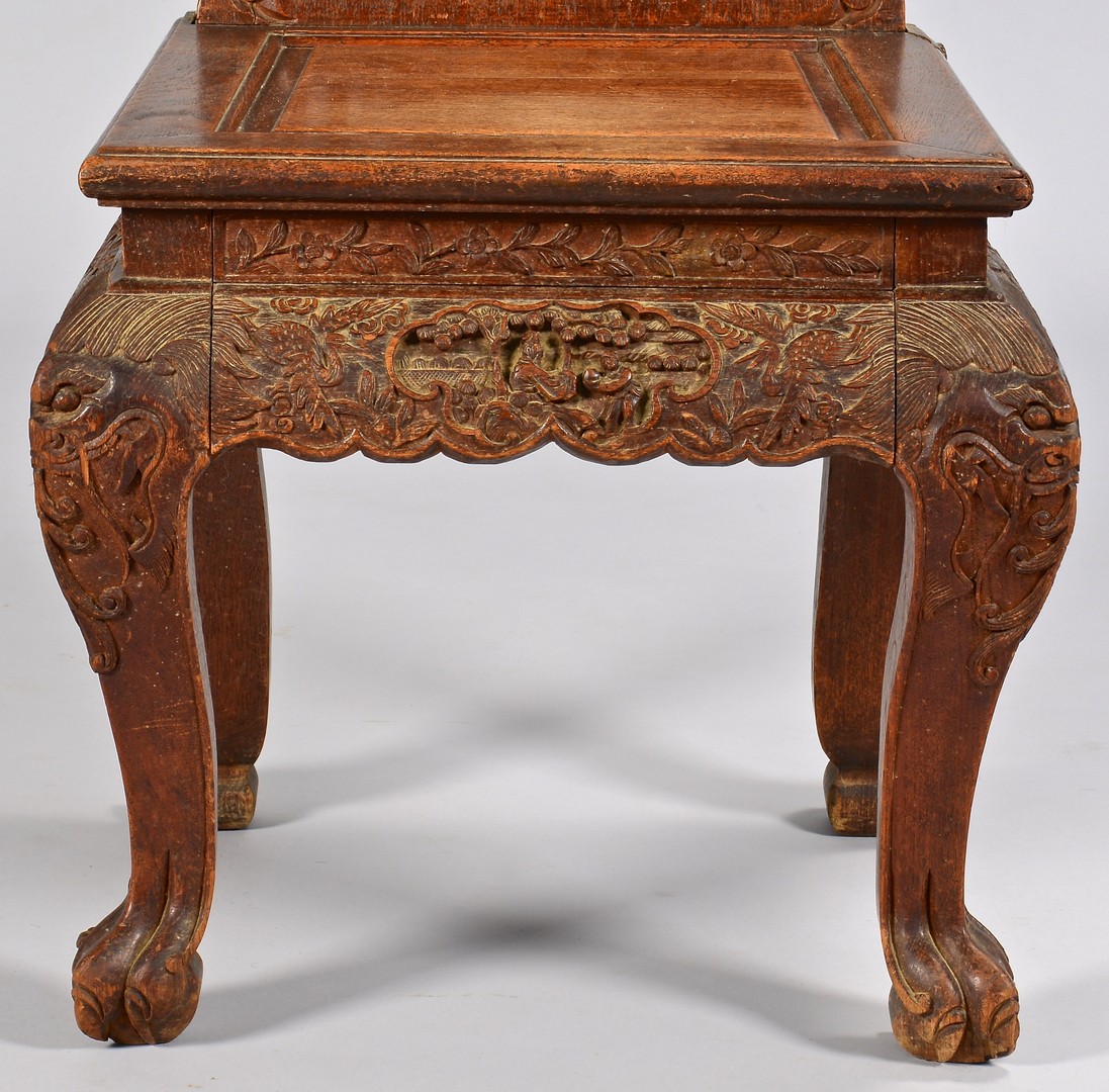 Lot 781: Chinese Carved Hardwood Side Chair